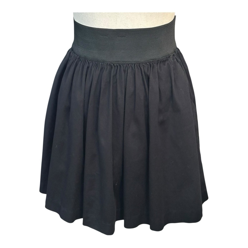 INC International Concepts Flare Skirt Womens 2 Black Zip Back Elastic Waist